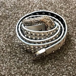 White Buckle Brand Genuine leather belt